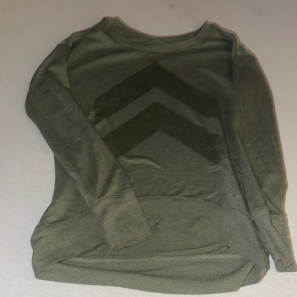 Womens Size XS LOL Vintage Green Chevron Long Sleeve Sweatshirt.